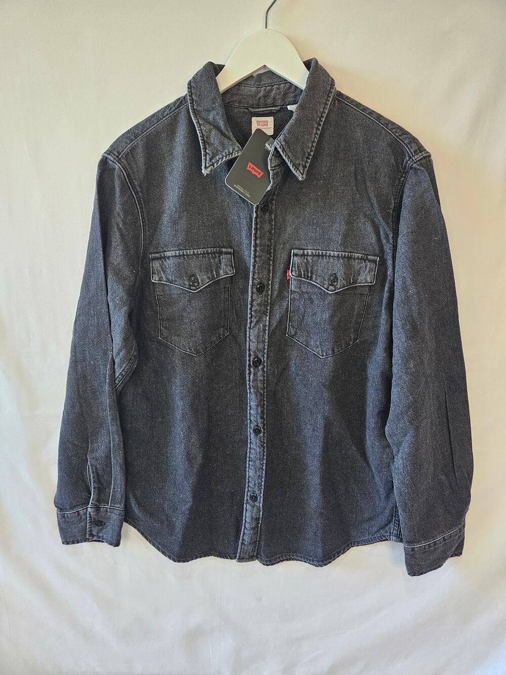 Levi's Men's Button Up Long Sleeve Shirt Denim Black Medium